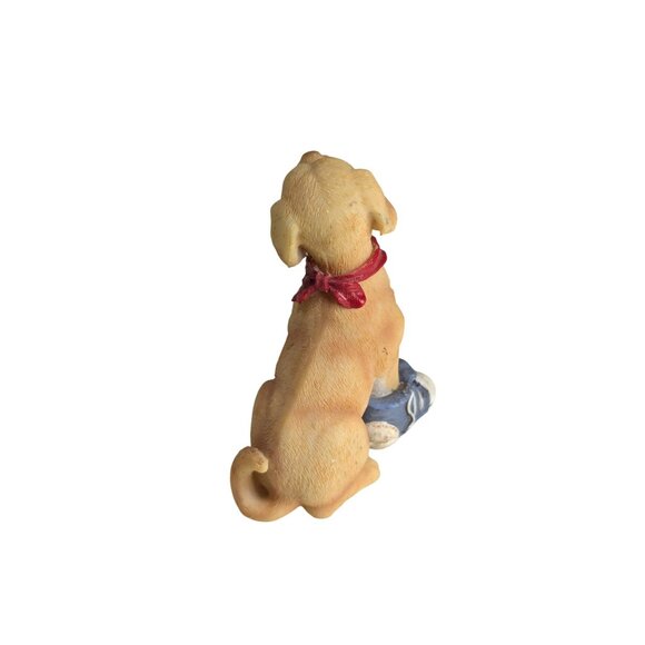 Golden Retriever Yellow Labrador Figurine Red Bandana & Shoes 4.5" Resin - Picture 3 of 5